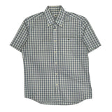 Lacoste Checked Short Sleeve Shirt - Large Blue Cotton