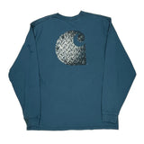Carhartt Long Sleeve T-Shirt - Large Blue Cotton