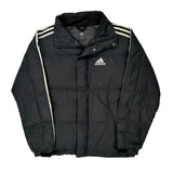 Adidas Striped Puffer - Small Black Polyester