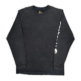 Carhartt Spellout Long Sleeve T-Shirt - Medium Black Cotton