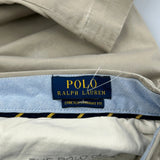 Stretch/Straight Fit Polo By Ralph Lauren Chinos - 36W 31L Beige Cotton