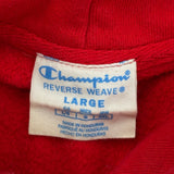 Reverse Weave Champion Hoodie - Large Red Cotton