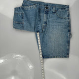 Wrangler Double Knee Carpenter Shorts - 34W 8L Blue Cotton