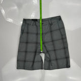 Quiksilver Checked Chino Shorts - 31W 10L Gray Cotton