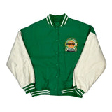 Vintage Basketball Team Rocky Mountain Graphic Varsity Jacket - XL Green Polyester