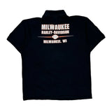 Milwaukee Harley Davidson Polo Shirt - Large Black Cotton