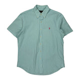 Ralph Lauren Striped Short Sleeve Shirt - Medium Blue Cotton