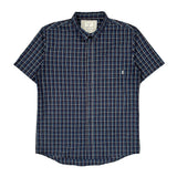 Quiksilver Checked Short Sleeve Shirt - XL Blue Cotton
