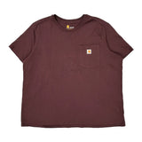 Carhartt T-Shirt - 2XL Burgundy Cotton