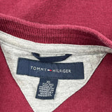 Tommy Hilfiger Henley Long Sleeve T-Shirt - XL Red Cotton
