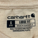 Carhartt T-Shirt - Small Beige Cotton Blend