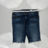 Manchester United True Religion Denim Shorts - 34W 11L Dark Wash Cotton