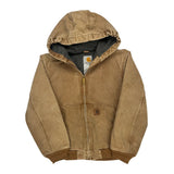 Age 10-12 Carhartt Jacket - Large Brown Cotton