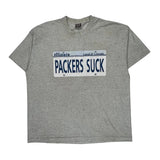 Packers Suck Fruit Of The Loom Graphic T-Shirt - 2XL Gray Cotton Blend