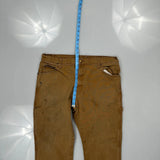 Dickies Carpenter Trousers - 34W 30L Brown Cotton Blend