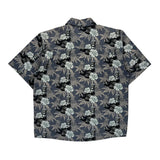 Roundtree & Yorke Floral Hawaiian Shirt - Medium Blue Cotton