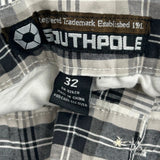 Southpole Checked Shorts - 28W 12L Black & White Cotton