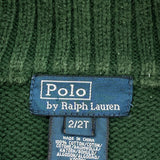 Age 2 Polo By Ralph Lauren 1/4 Zip - 2XS Green Cotton