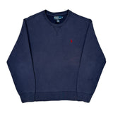 Polo By Ralph Lauren Sweatshirt - Medium Navy Cotton Blend