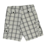 Lee Checked Cargo Shorts - 36W 11L White Cotton