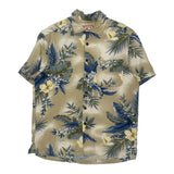 Caribbean Joe Floral Hawaiian Shirt - Small Beige Viscose