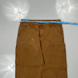 Dakota Grizzly Double Knee Carpenter Trousers - 35W 32L Brown Cotton