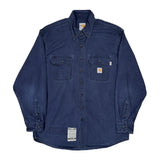 Carhartt Denim Shirt - Large Blue Cotton Blend