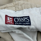 Chaps Ralph Lauren Cord Trousers - 32″ Waist Beige Cotton