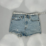 Levis Denim Shorts - 29W UK 10 Light Wash Cotton