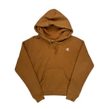 Reverse Weave Champion Hoodie - Small Brown Cotton Blend