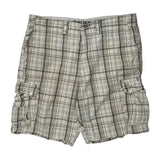 Unbranded Checked Cargo Shorts - 38W 11L Brown Cotton