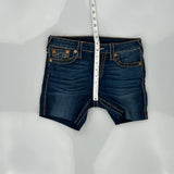 True Religion Denim Shorts - 28W UK 8 Dark Wash Cotton Blend