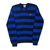 Lacoste Striped Sweater - Medium Blue Cotton
