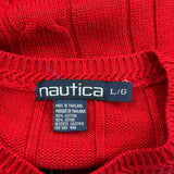 Nautica Sweater - Large Red Cotton