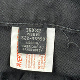 Unbranded Double Knee Cargo Trousers - 36W 32L Black Cotton