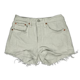 Levis Denim Shorts - 25W UK 6 White Cotton