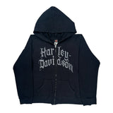Bartel'S Los Angeles Harley Davidson Spellout Hoodie - Large Black Cotton