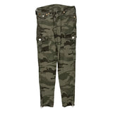 True Religion Camo Cargo Trousers - 28W UK 6 Khaki Cotton Blend