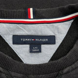 Tommy Hilfiger Spellout Sweatshirt - Large Black Cotton