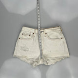 Levis Denim Shorts - 26W UK 6 White Cotton