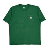 Carhartt T-Shirt - Large Green Cotton