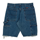 Wrangler Carpenter Shorts - 34W 11L Blue Cotton Blend