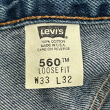 Levis 560 Jeans - 31W 32L Blue Cotton