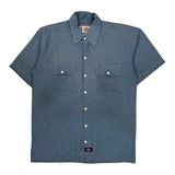 Dickies Short Sleeve Shirt - Medium Blue Cotton Blend