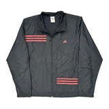 Three Stripes Adidas Striped Track Jacket - XL Pink Polyester