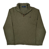 Polo By Ralph Lauren 1/4 Zip - Large Green Cotton