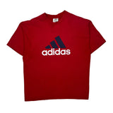 Adidas T-Shirt - Large Red Cotton