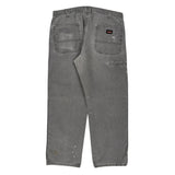 Dickies Double Knee Carpenter Trousers - 38W 30L Grey Cotton
