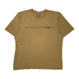 Reebok T-Shirt - Large Brown Cotton