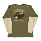 American Pride Harley Davidson Graphic Layered Long Sleeve T-Shirt - Medium Cream Cotton
